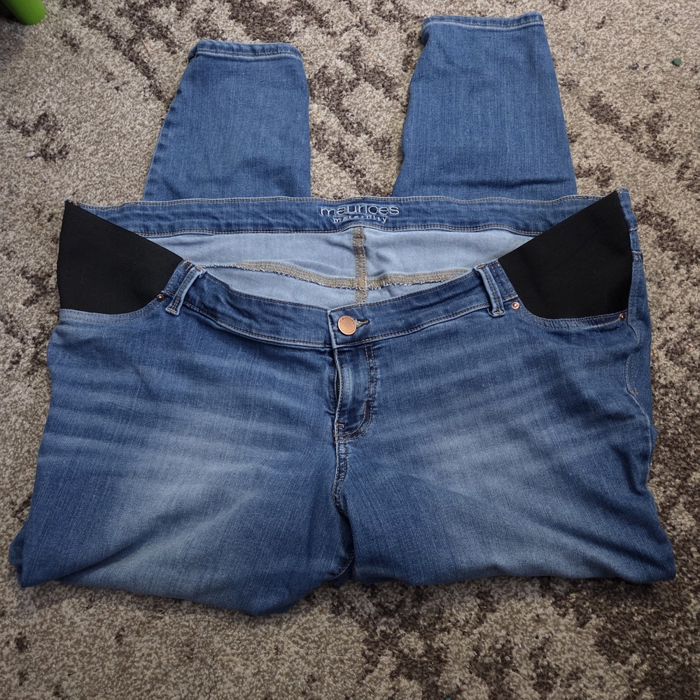 Maurices Blue Skinny Jeans with Black Accents